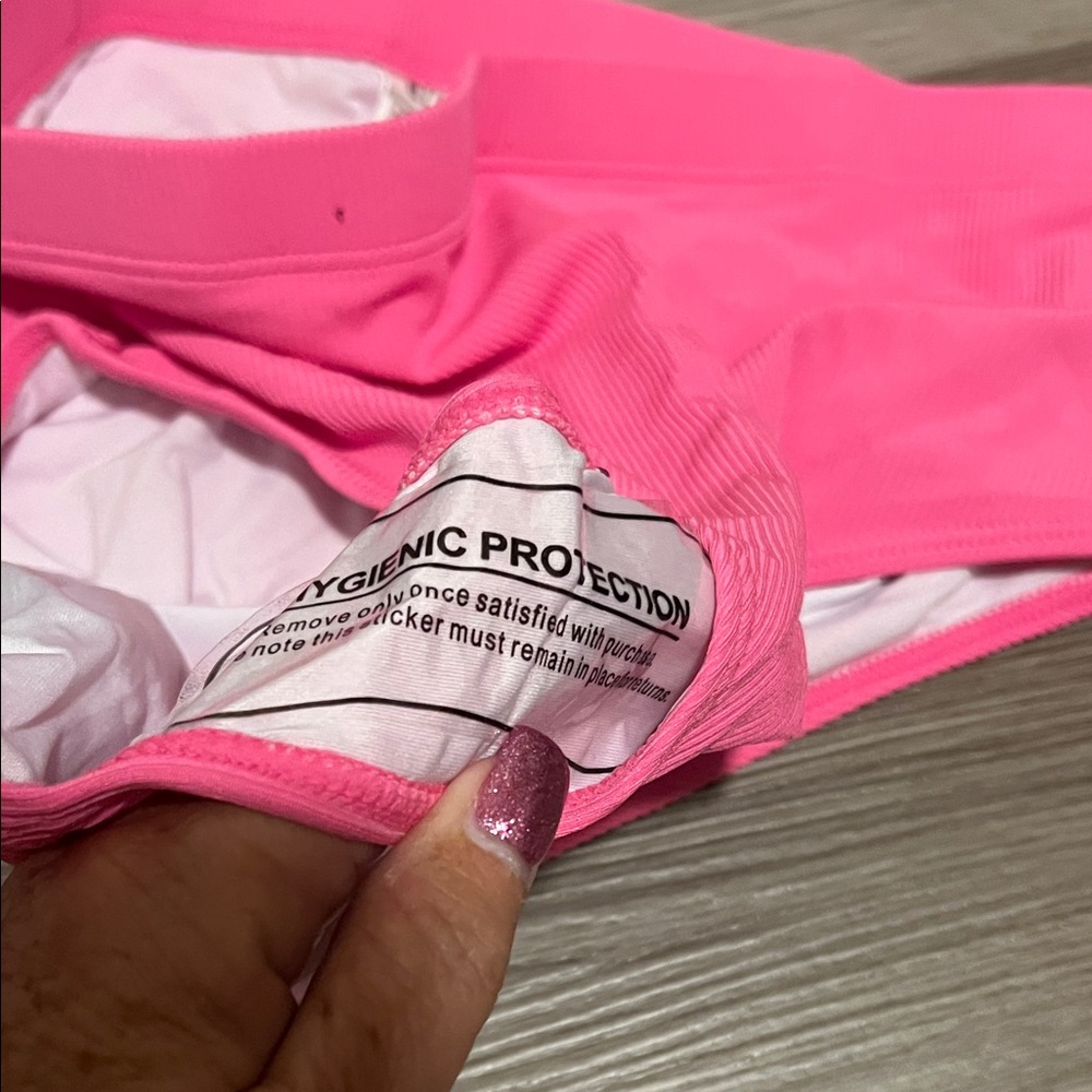 Pink Ribbed Bikini Set - Picture 7 of 7